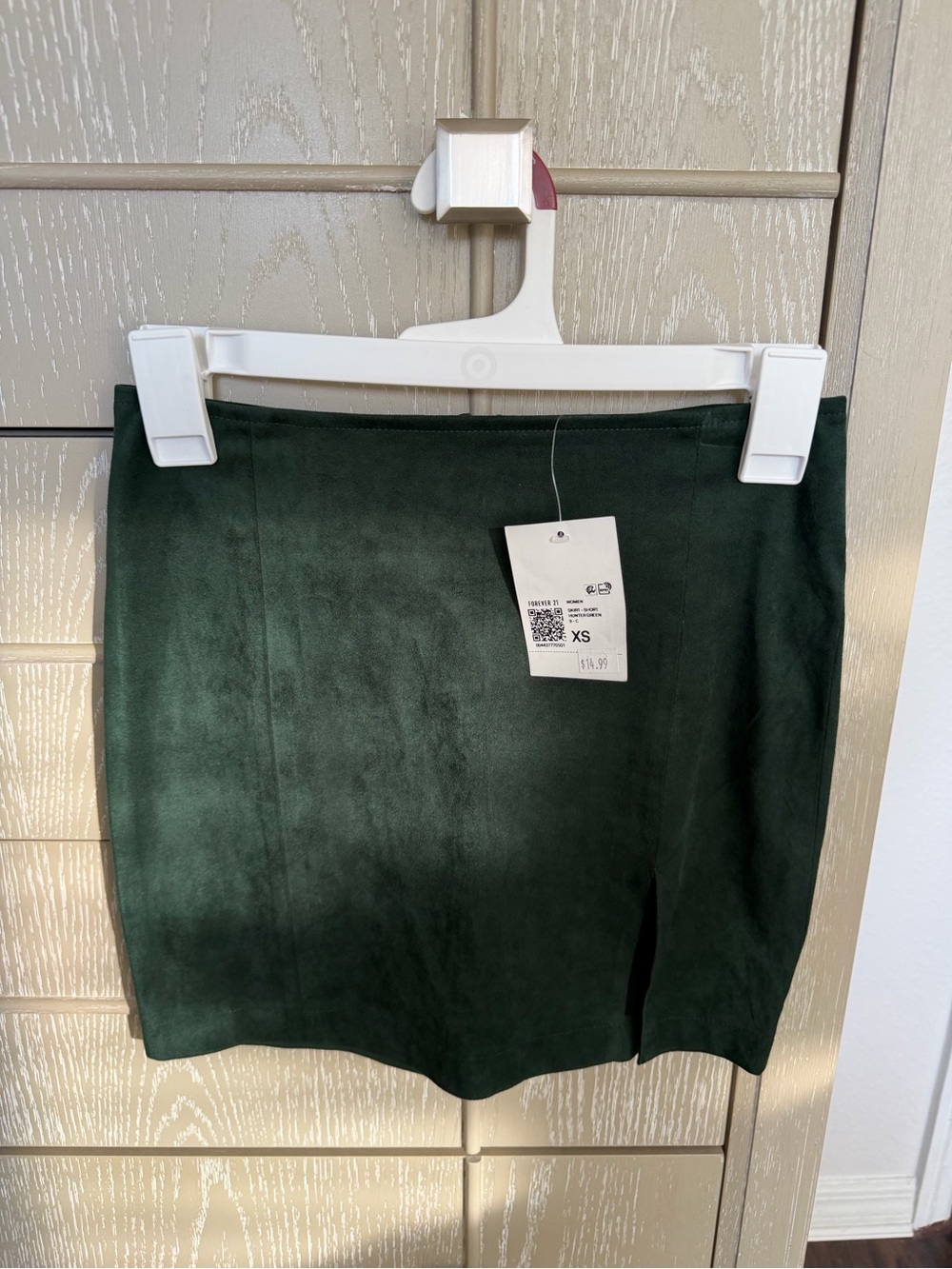 Forever 21 Dark Green Suede-Look Mini Skirt